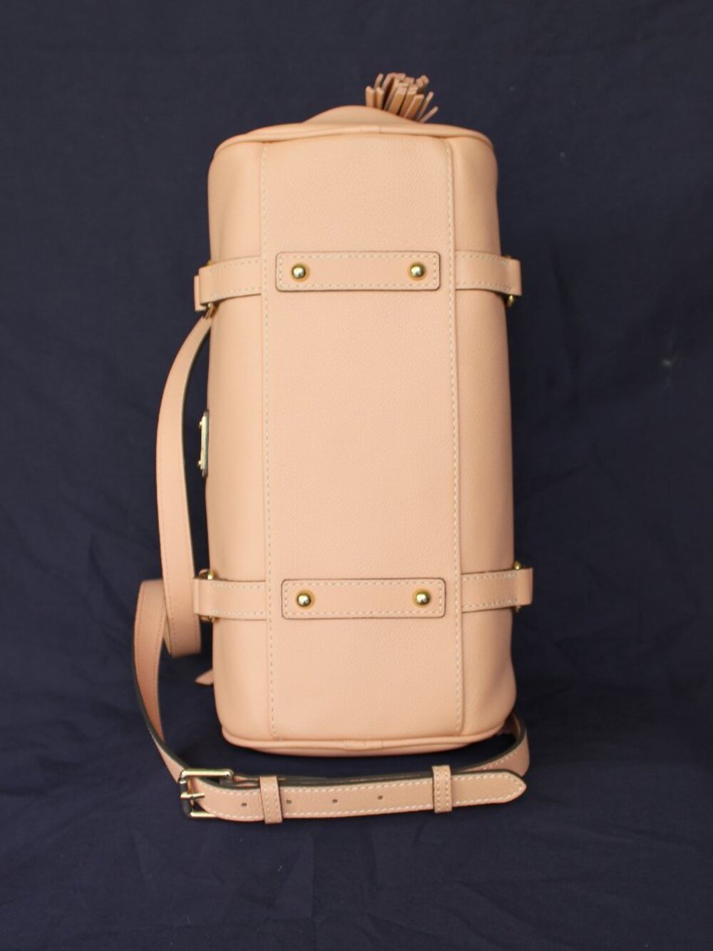 Dooney & Bourke pebbled satchel pink leather Florentine cross body tassel purse - Picture 8 of 11